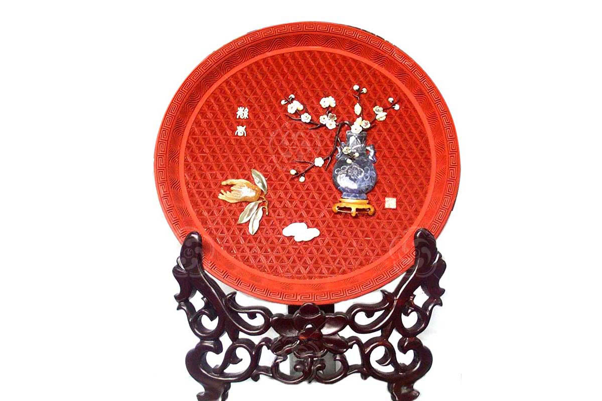 雕漆嵌玉圓盤(pán)（小座）